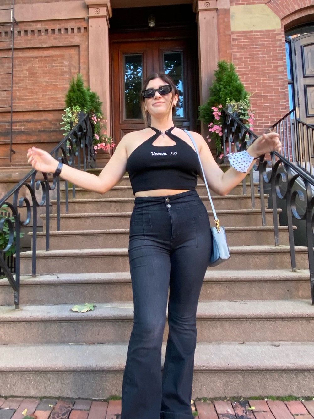 Venem 1.0 Black Ribbed Halter Crop Top